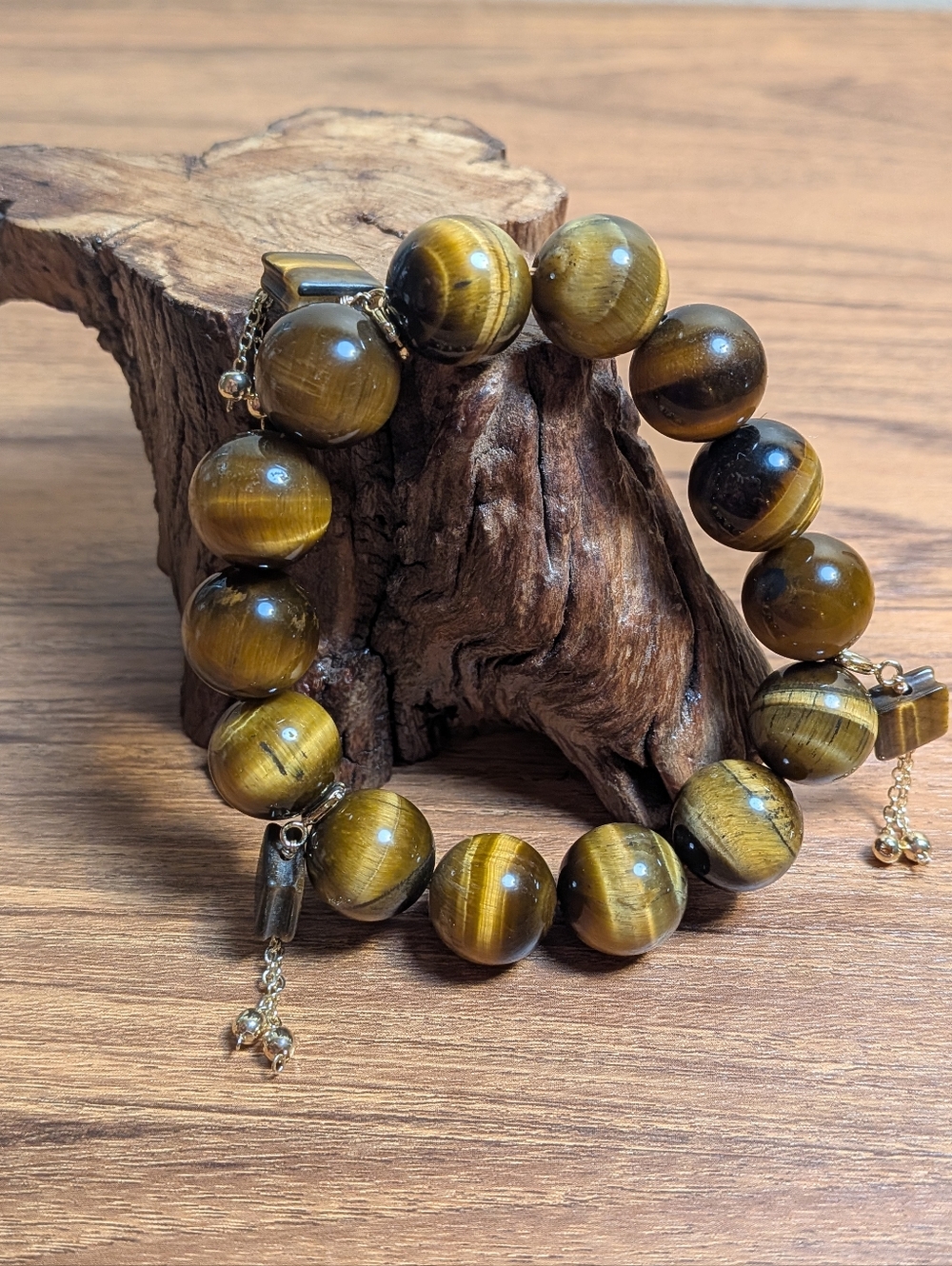 Tigers Eye 14mm Crystal Bracelet (Charms Are Removable)
